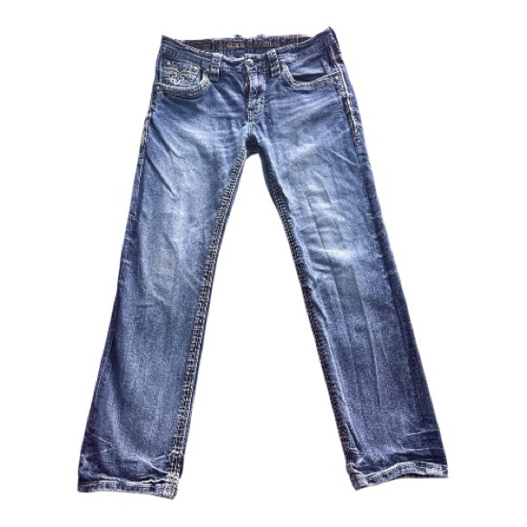 Rock Revival Men's Classic Blue Straight Jeans